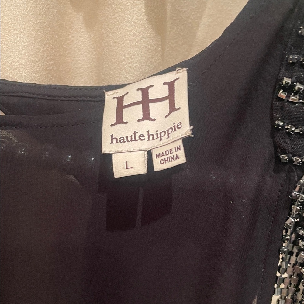 Haute Hippie Black Beaded Sleeveless Blouse - Picture 8 of 13